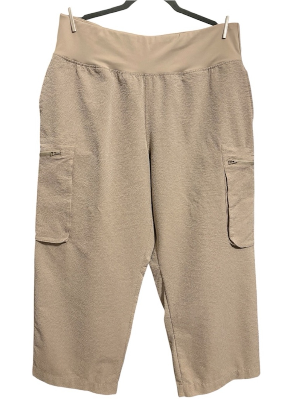 Sage Beige Cargo Capri Pants